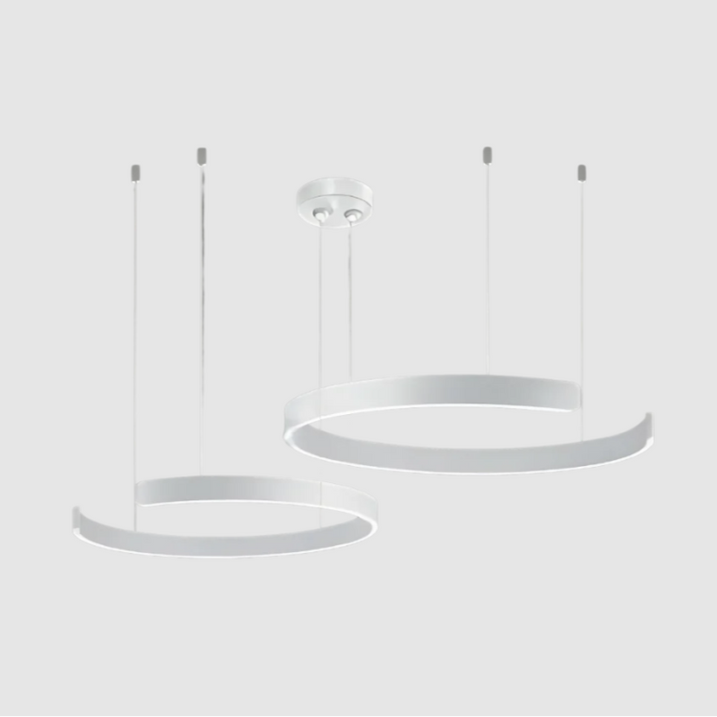LumaArc – Justerbar LED-loftslampe med dobbelte hængende ringe til stilfuldt interiør