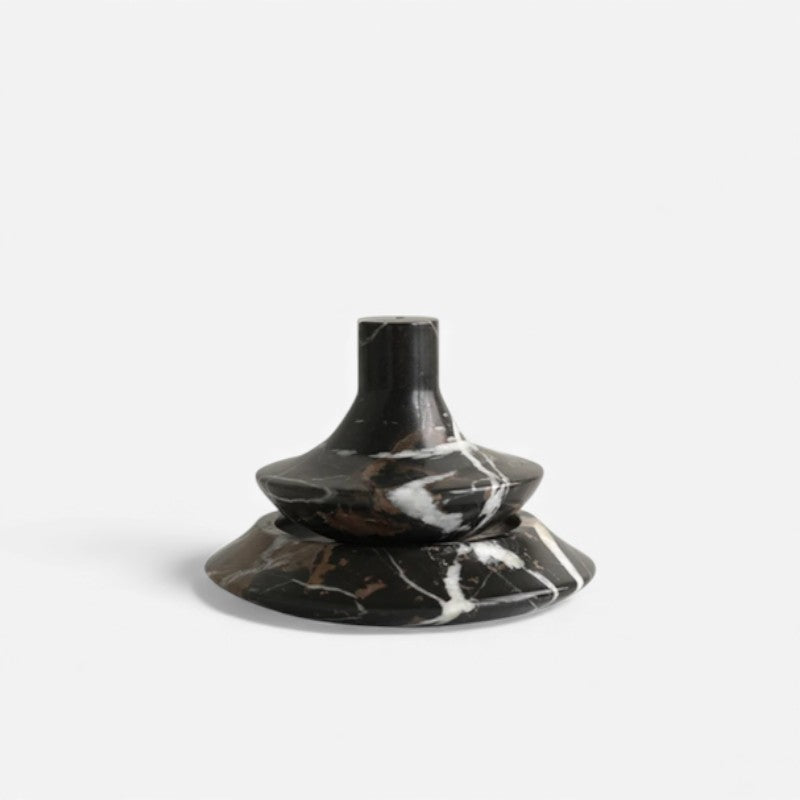 LuxeFlame - Lysestage Skulpturer med Marmormønster