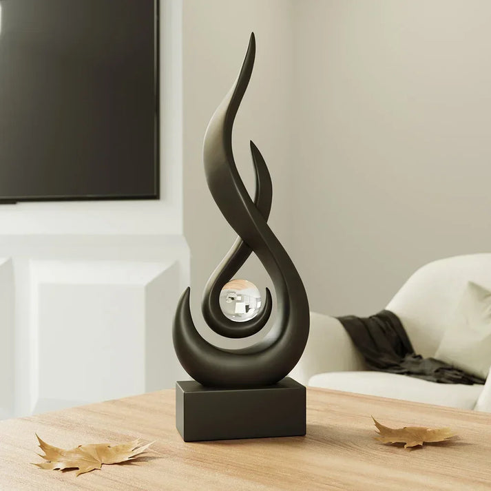 InferaGlow - Moderne flammeskulptur med krystalkerne til et slående blikfang i hjemmet