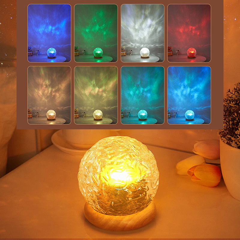 GlowSphere – Dekorativ bordlampe med tekstureret kugle og fjernstyret belysning