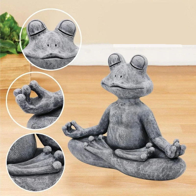ZenFrog - Mediterende yogafrøfigur til indendørs og udendørs indretning