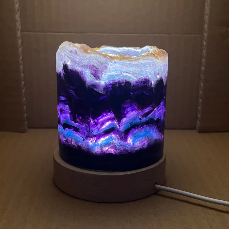 RainbowGlow – Fluorit bordlampe med fortryllende lyseffekter for en beroligende atmosfære