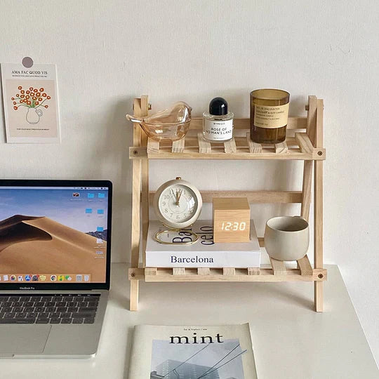 ShelfEase - Minimalistisk hyldestativ i to niveauer med åben ramme til stilfuld organisation
