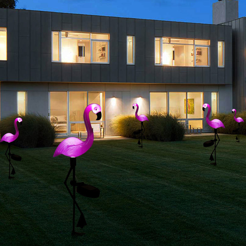 SunFlare - Charmerende flamingo-solcellelampe