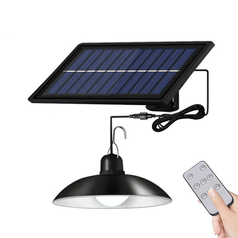 SolarGlow – Solcelledrevet LED-pendellys til udendørs rum med fjernbetjening