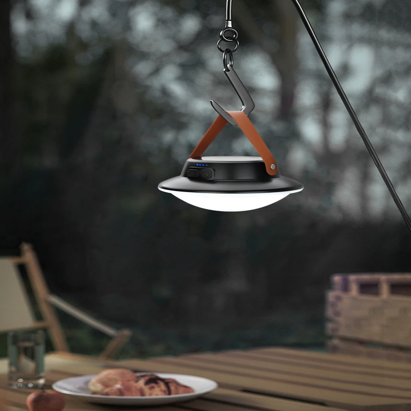 LumiCamp – Solcelledrevet Campinglampe med Genopladeligt Batteri og 3 Tilstande