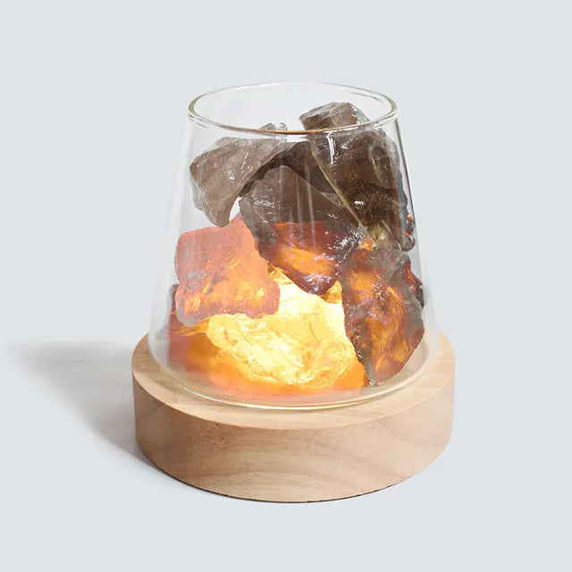 SaltAura – Himalaya salt natlampe med diffusor til æteriske olier og blødt omgivende lys