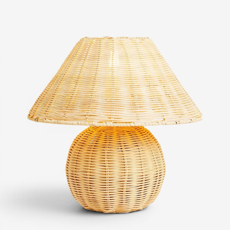Bambusvævet Bordlampe med Bærbart Design