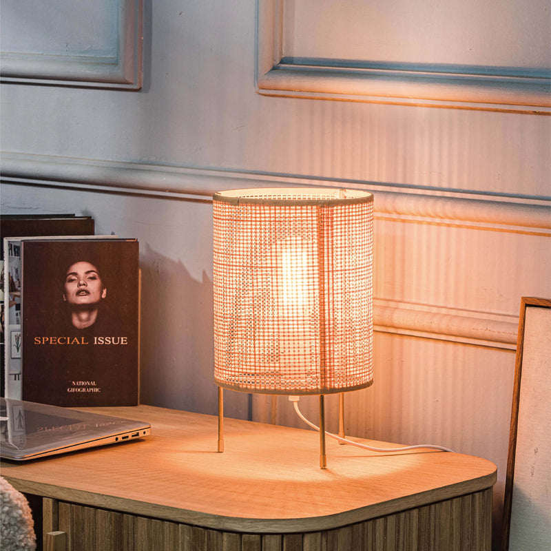 EcoGlow - Vintage Inspireret Bambus bordlampe Til Justerbar Belysning