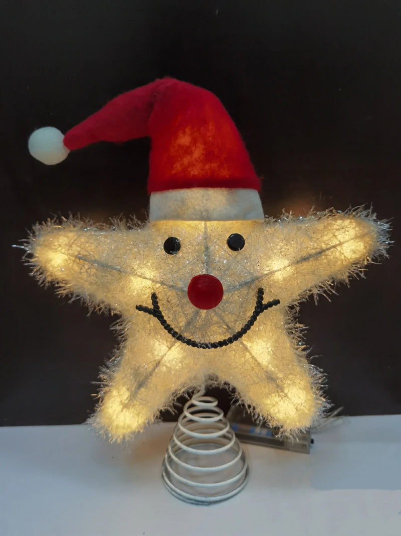 TwinkleGlow - LED Star Tree Topper Med Varmt Lys og Nem Opsætning