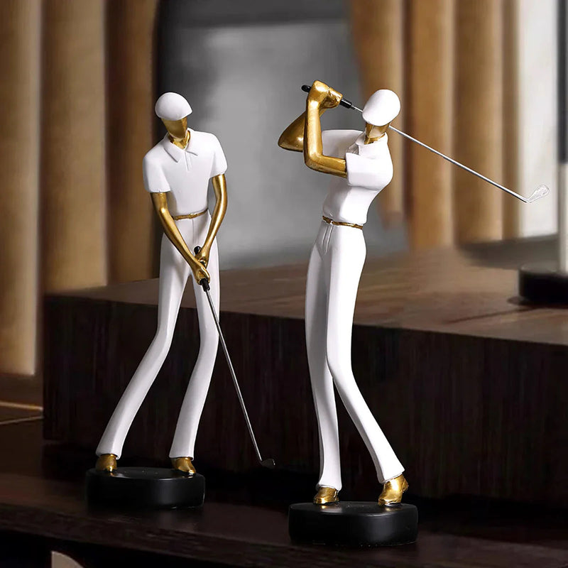 SwingForm – Enkel golfsving skulptur med bløde linjer og elegant spillerform