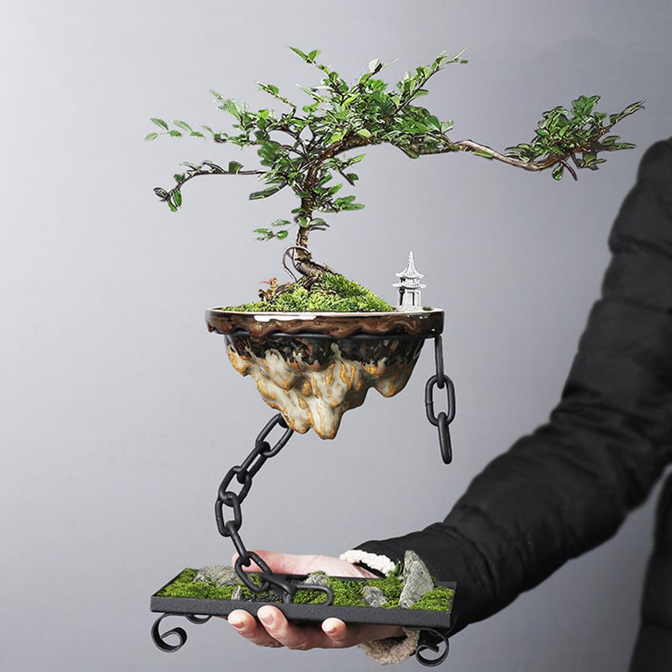 EarthZen – Hængende bonsai-potte med stenhave-inspireret design