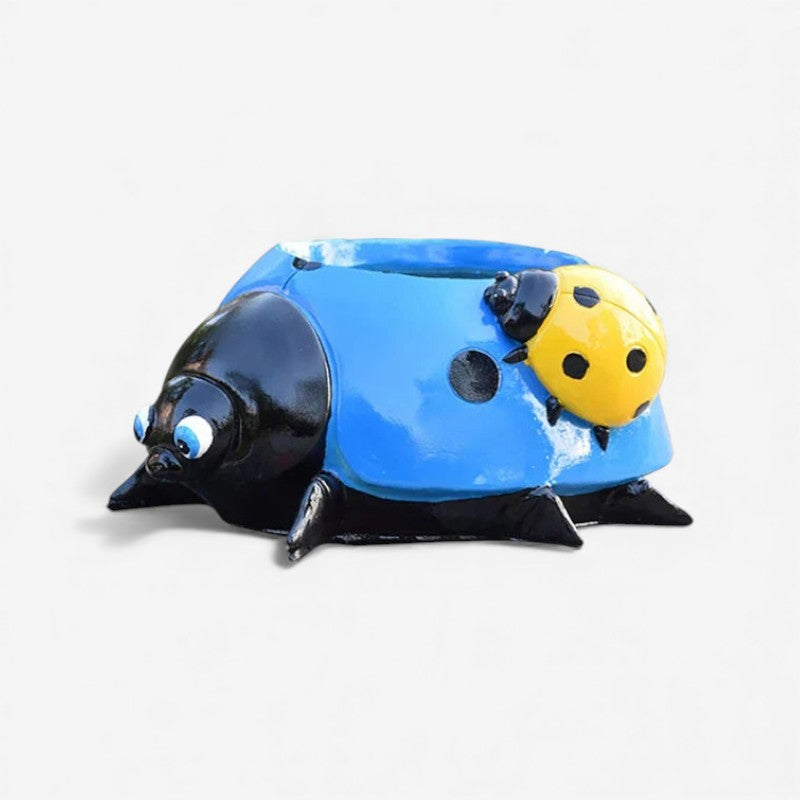 GardenBug - Dekorativ Blomsterpotte med Mariehønefigur