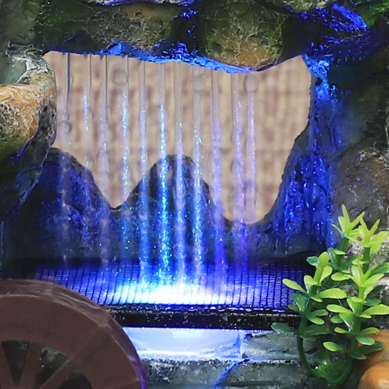 TranquilStream – LED-vandfontæne med naturlig Rock and Tree Design