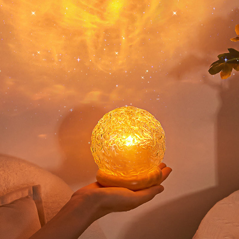 GlowSphere – Dekorativ bordlampe med tekstureret kugle og fjernstyret belysning