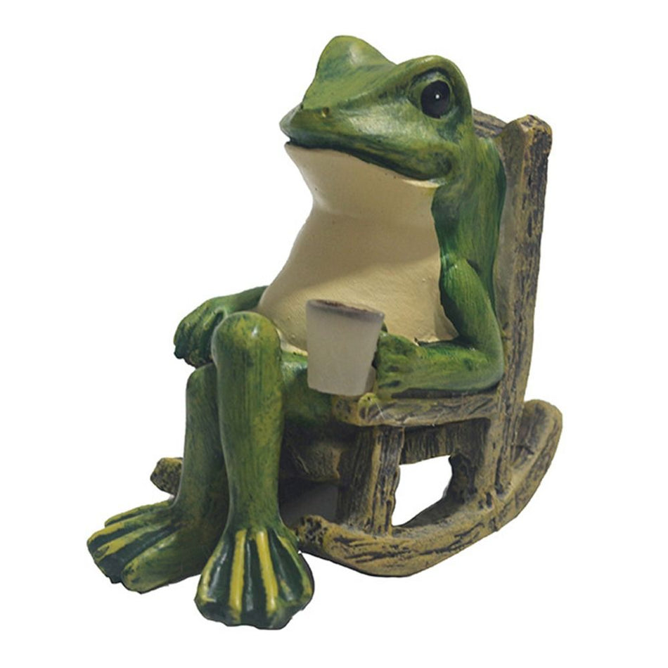 LumoTale – Oplyst havefrøstatue med natlig glød-accent