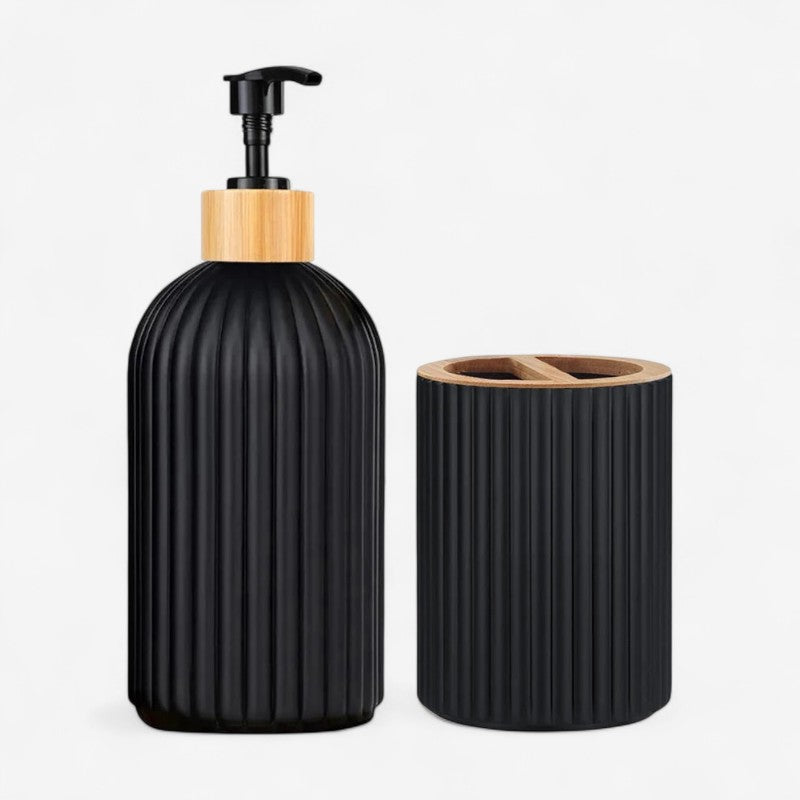 BathPoint - Badeværelsestilbehørssæt med genopfyldelig sæbedispenser