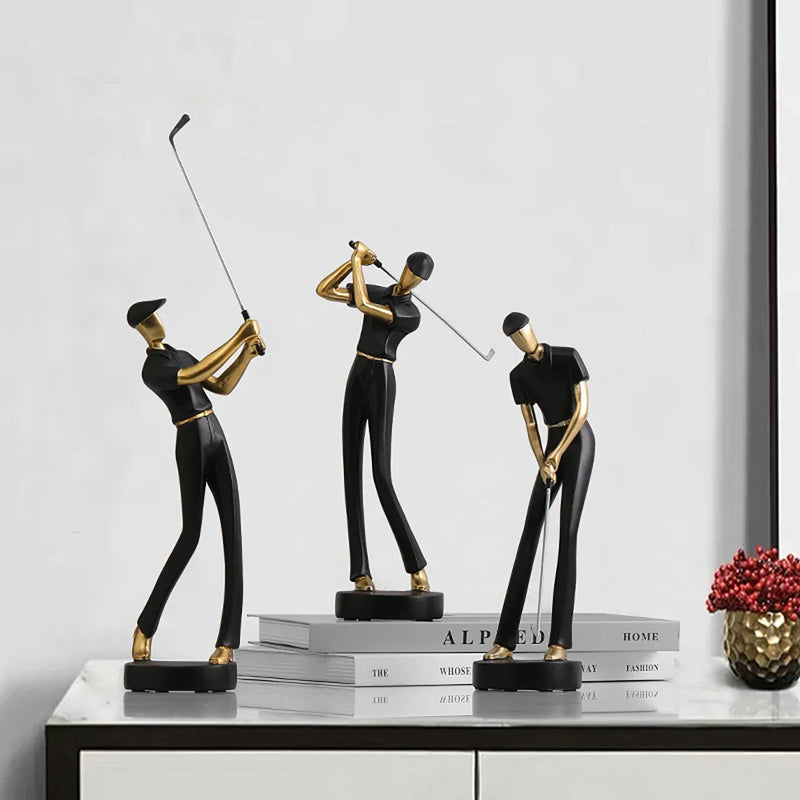 SwingForm – Enkel golfsving skulptur med bløde linjer og elegant spillerform