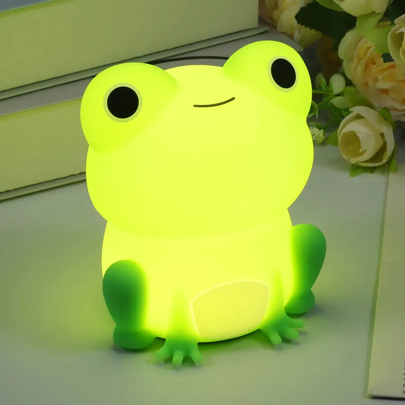 FroggieGlow – Silikone Frø Natlampe med Genopladeligt Batteri