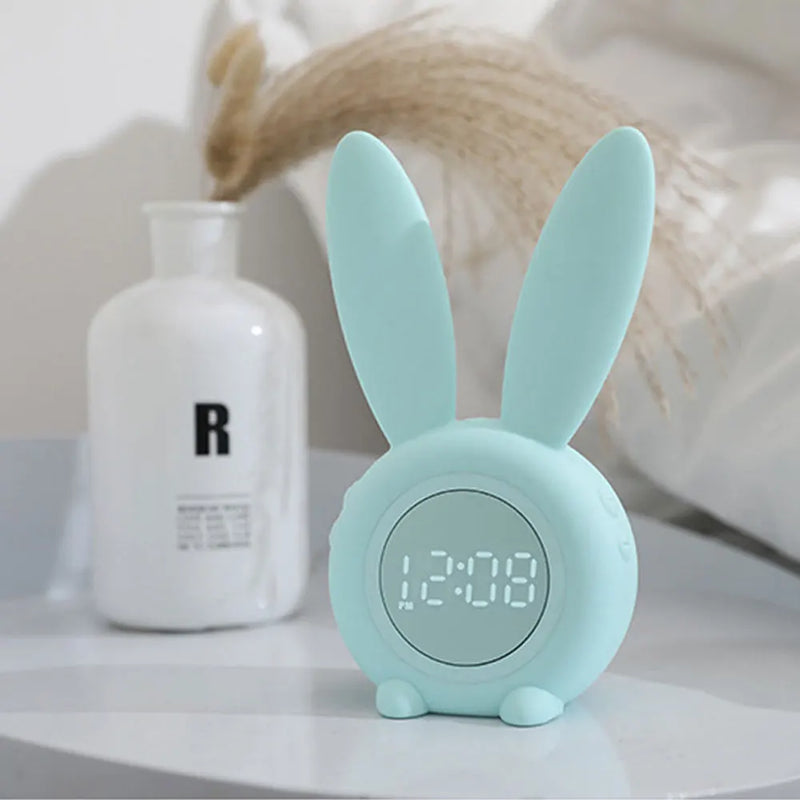 BunnyGlow – Sød Kanin Vækkeur med Blødt Lys og LED Display