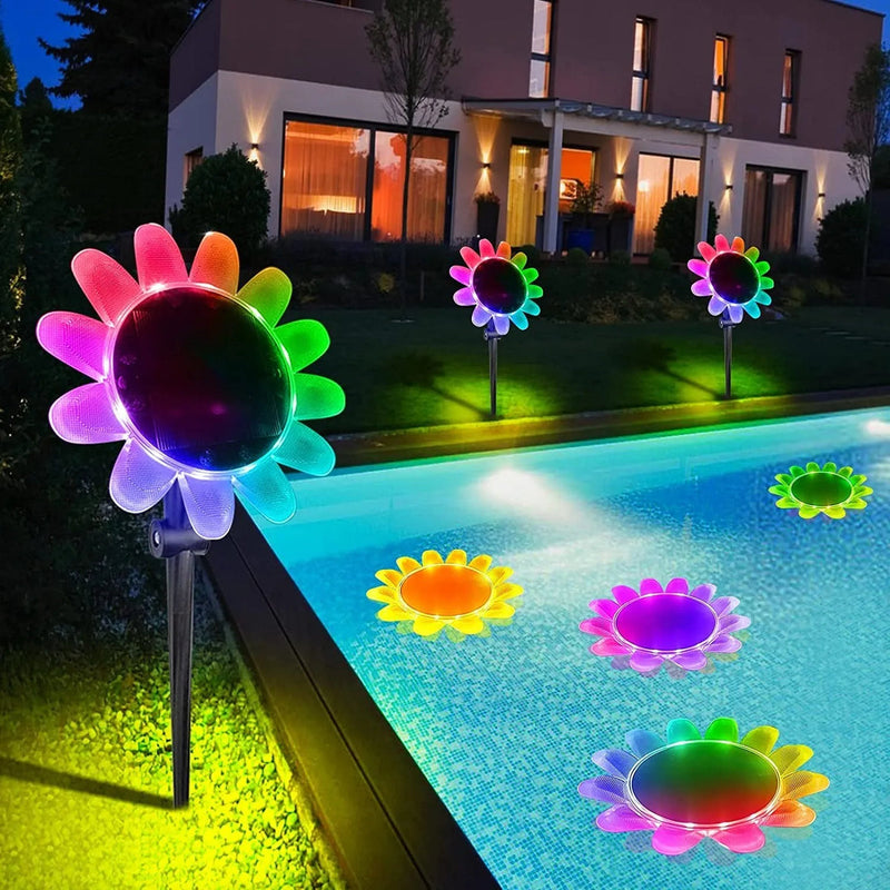 AquaGlow - Farverigt Solar LED-blomsterlys til udendørs dekorationer