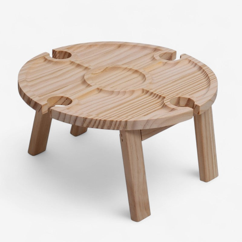 CircleEase – Mini Bord med Rund Bordplade og Foldeben