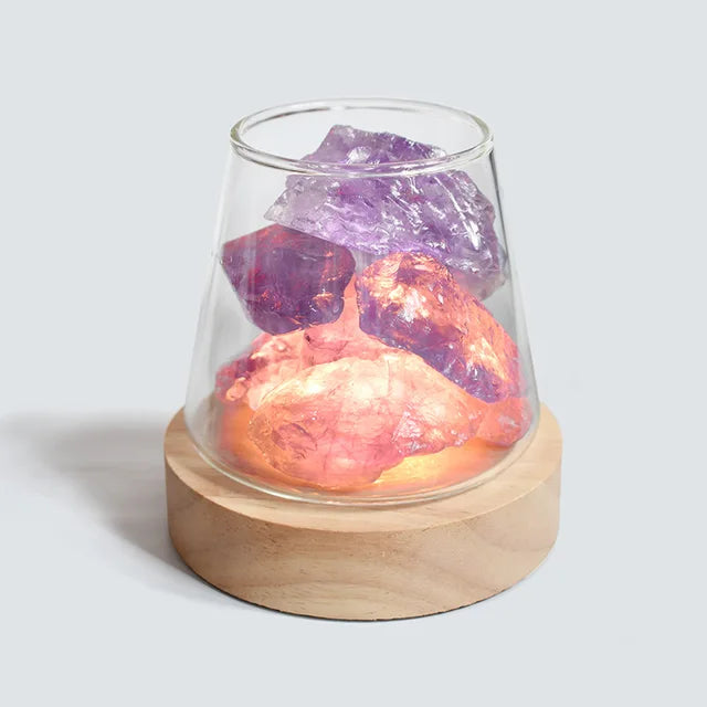 SaltAura – Himalaya salt natlampe med diffusor til æteriske olier og blødt omgivende lys