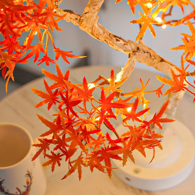 GlowLeaf - Elegant LED Bonsai Lampe med Livagtigt Ahornblad Design