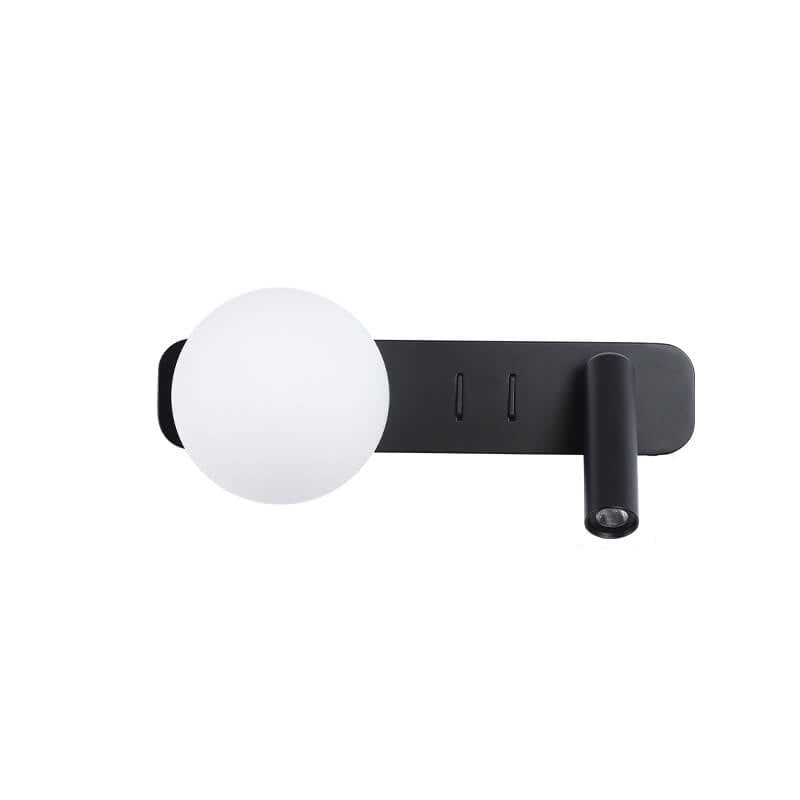 SphereGlow – Moderne glas væglampe med LED-spotlight