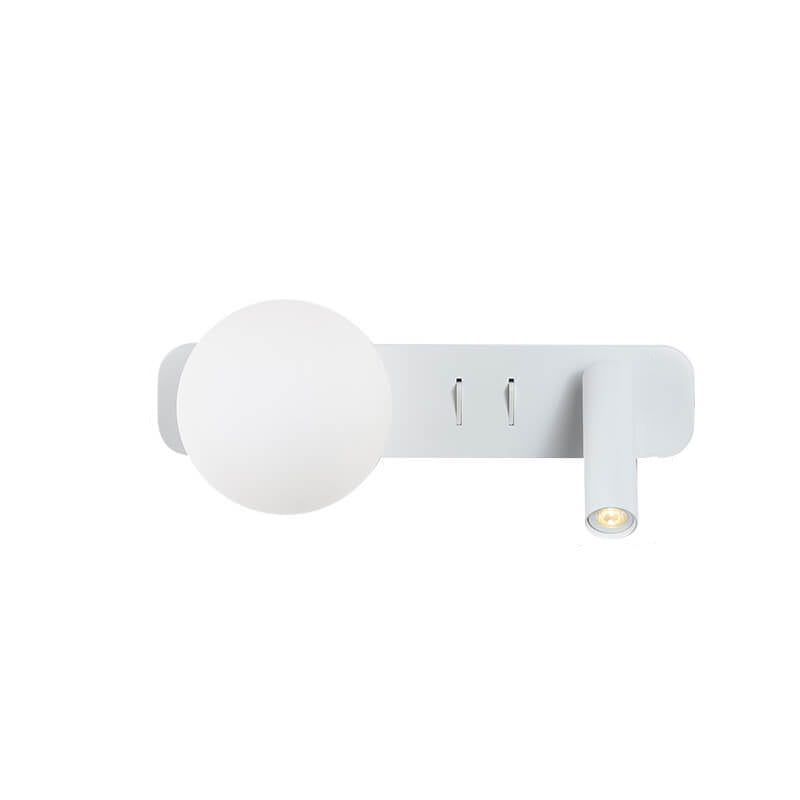 SphereGlow – Moderne glas væglampe med LED-spotlight
