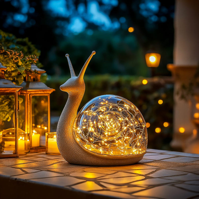 ShellGleam – Dobbelt konkylieformet lampe med blød gylden glød