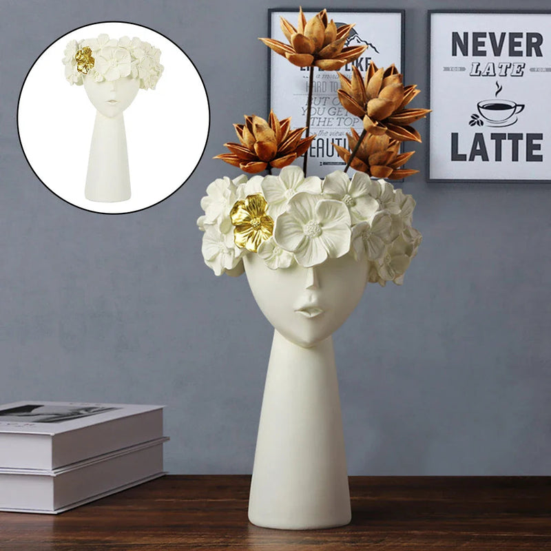 FloraMuse – Nordisk pigehovedvase med blomsterkrone til elegante blomsterarrangementer