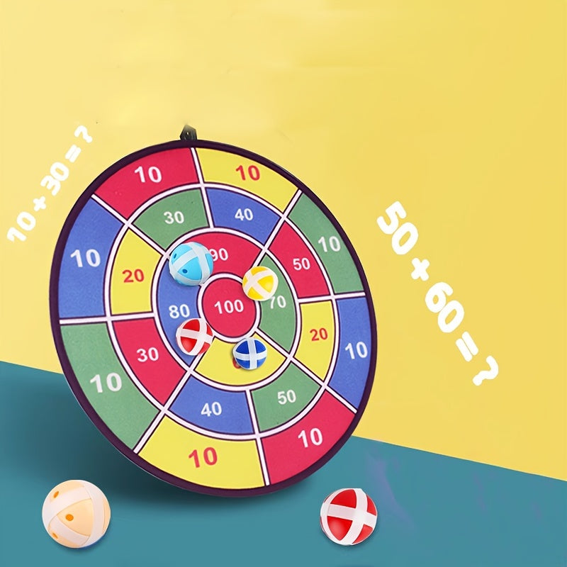SkillDarts - Stor dobbeltsidet dartskive til børn med klæbrige bolde og målspil