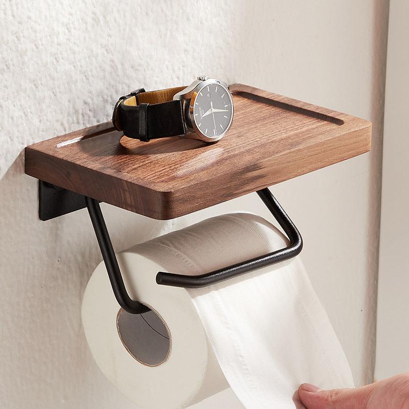 WoodGuard - Elegant toiletrulleholder i træ til dine essensielle ting