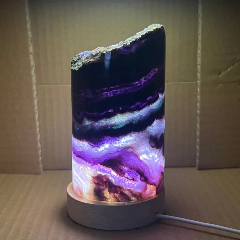 RainbowGlow – Fluorit bordlampe med fortryllende lyseffekter for en beroligende atmosfære