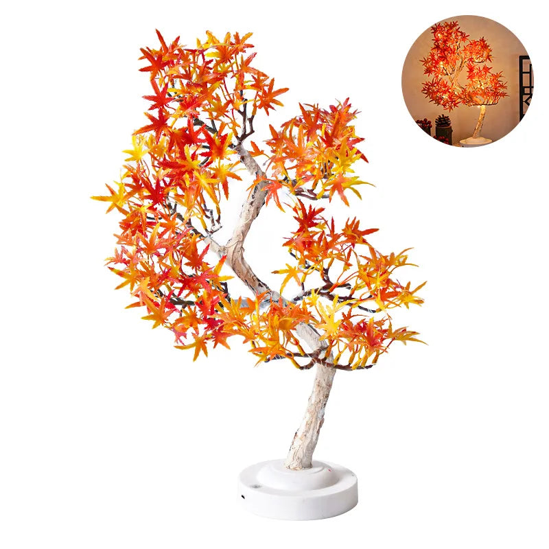 GlowLeaf - Elegant LED Bonsai Lampe med Livagtigt Ahornblad Design