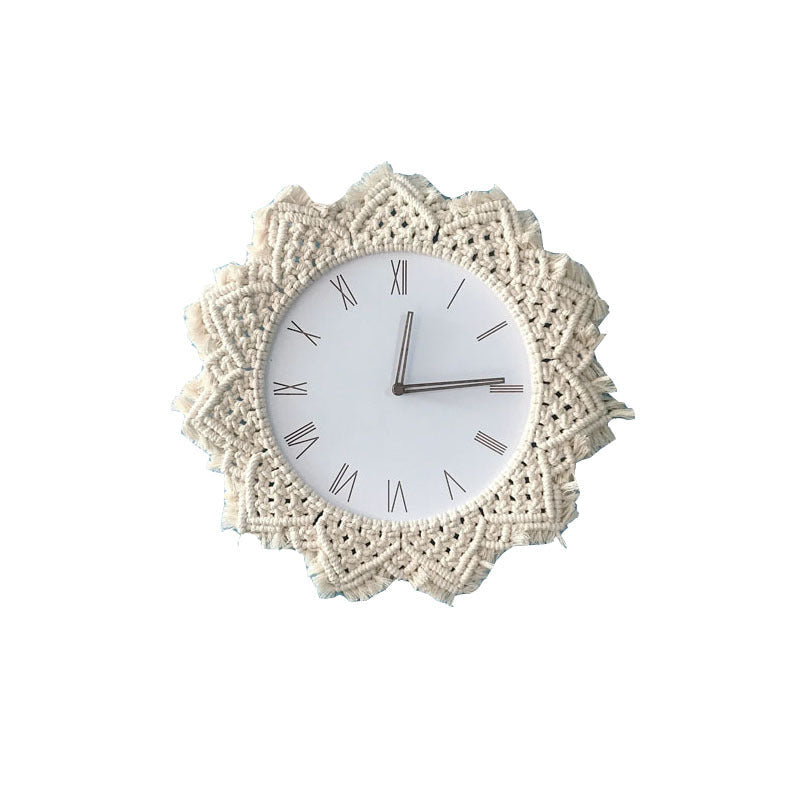 BohoTime – Håndlavet makrame vægur med kunstnerisk design til hyggelig boligindretning