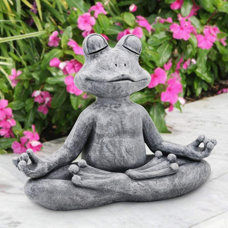 ZenFrog - Mediterende yogafrøfigur til indendørs og udendørs indretning