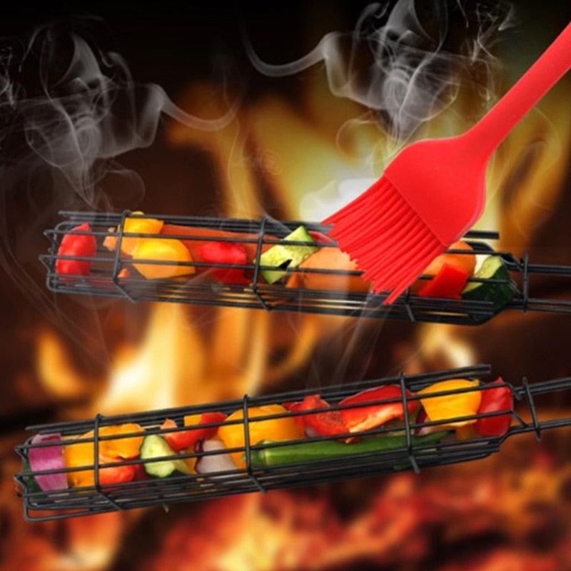 GrillMaster – Spyd- og Kurvesæt til Nem Grilning af Grøntsager