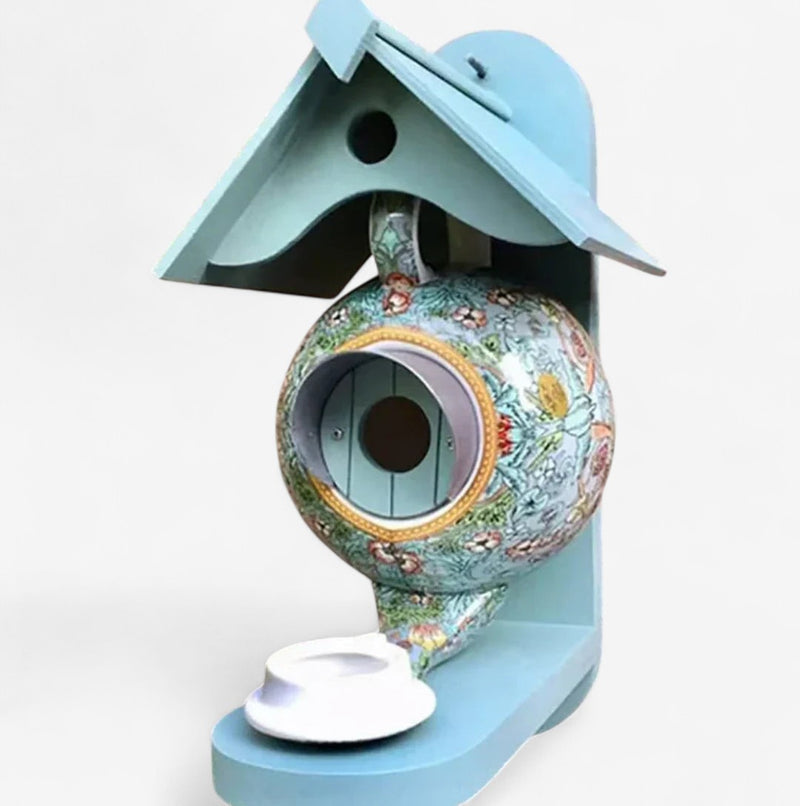 TeapotNest – Dekorativ fuglehus til haven med blomsterdesign