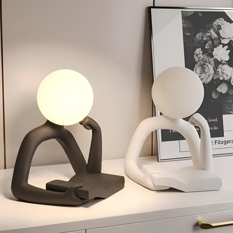 EvaGlow - Luksus Abstrakt Bordlampe Til Moderne Elegance