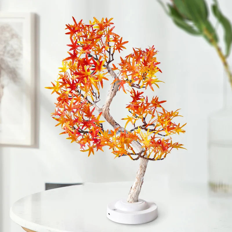 GlowLeaf - Elegant LED Bonsai Lampe med Livagtigt Ahornblad Design