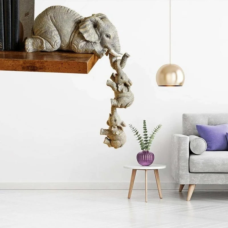 OllyLift – Elefantfamilie statue med symbolsk design og skulpturel charme