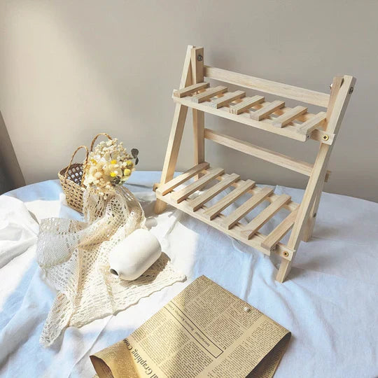 ShelfEase - Minimalistisk hyldestativ i to niveauer med åben ramme til stilfuld organisation