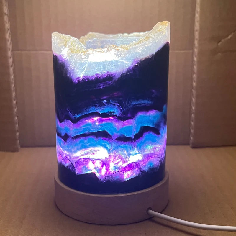 RainbowGlow – Fluorit bordlampe med fortryllende lyseffekter for en beroligende atmosfære
