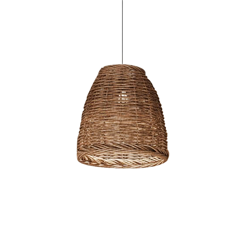 RustiWeave – Vintage rustik rattan LED-pendellampe