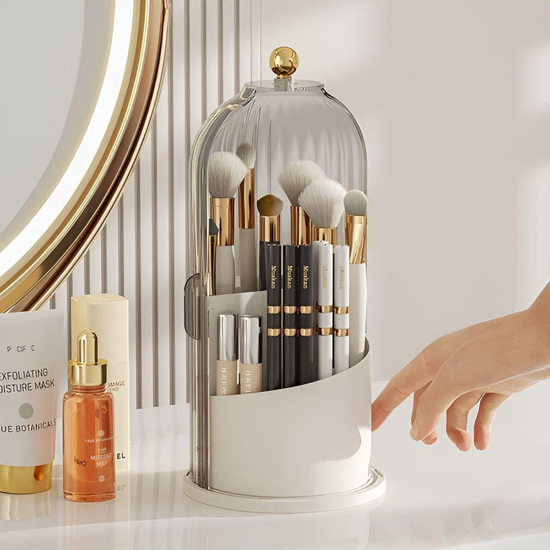 BeautySphere - 360° Roterende Makeup Organizer til ubesværet børsteopbevaring