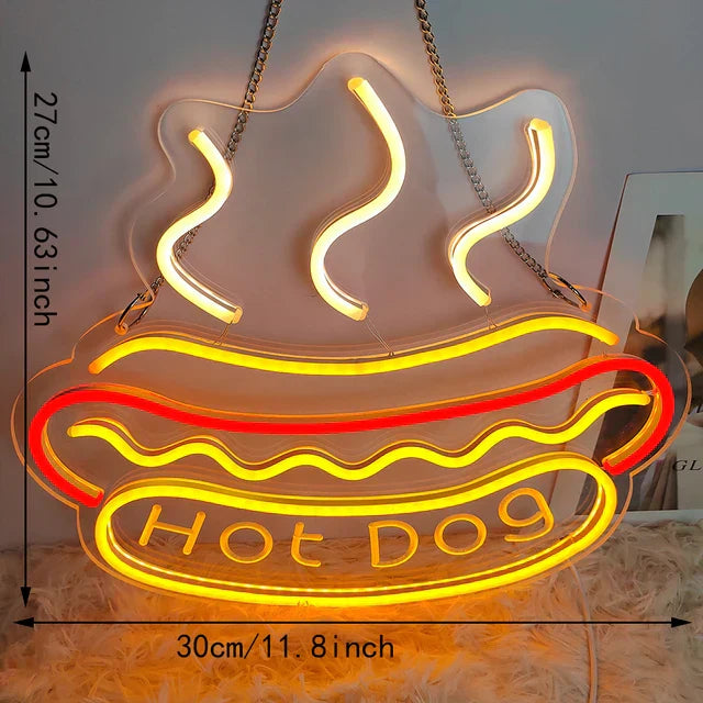 QuickBite - Levende fastfood neon-natlys for en trendy og sjov atmosfære