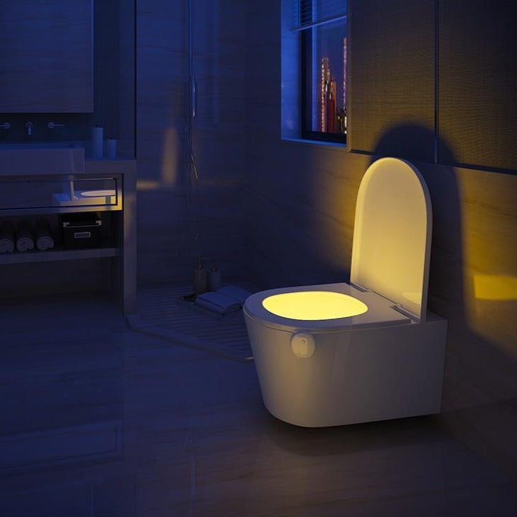 GlowBowl – Bevægelsesaktiveret toiletnattelys med blødt flerfarvet skær for komfort om natten