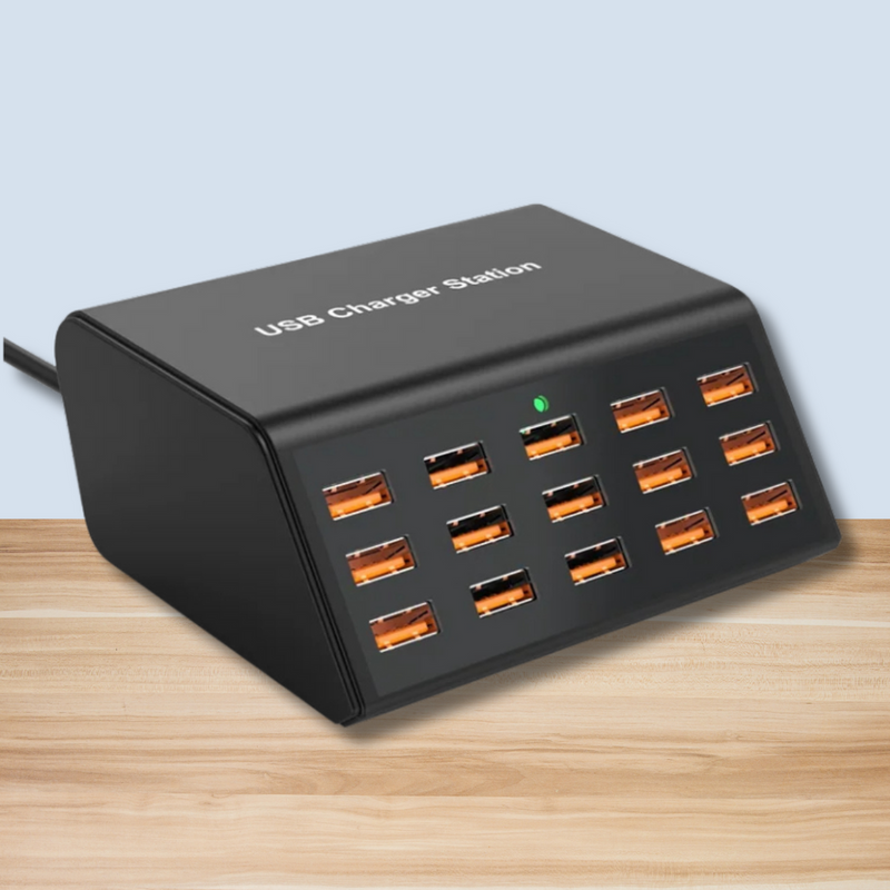 UltraCharge – 15-havne  opladningsstation med 100W output til effektiv opladning af enheden
